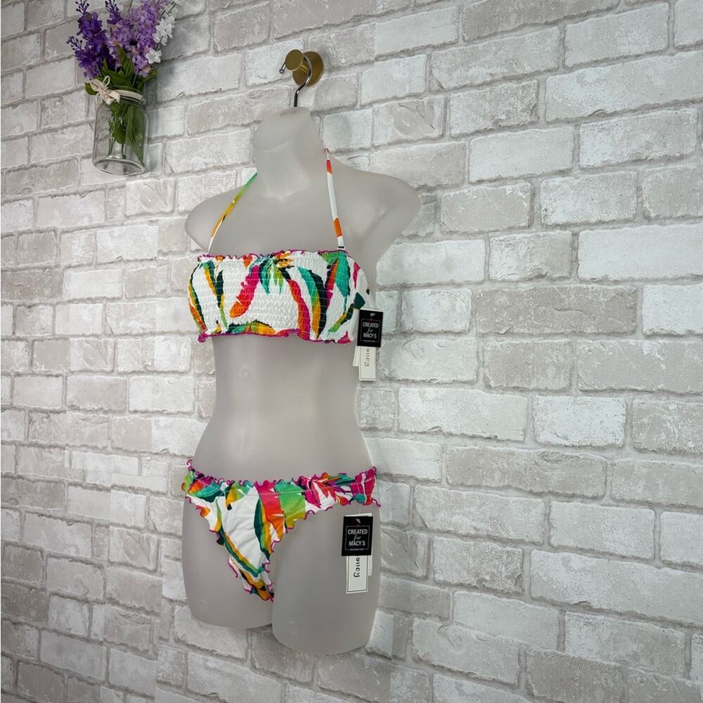 NWT Hula Honey Macy’s Bikini Swimsuit White Multicolor Small - Picture 15 of 16